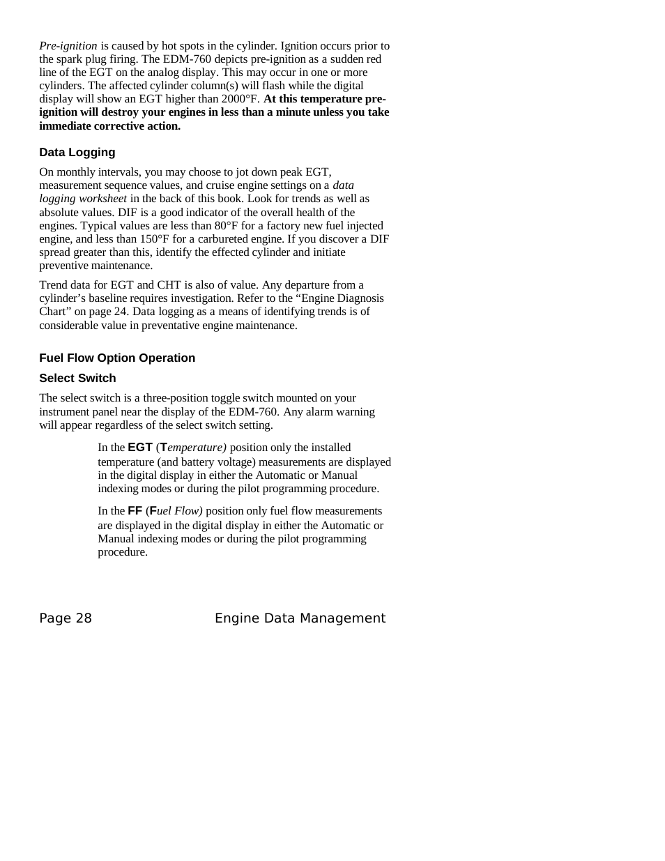 J.P. Instruments EDM 760 Pilots Guide User Manual | Page 32 / 59