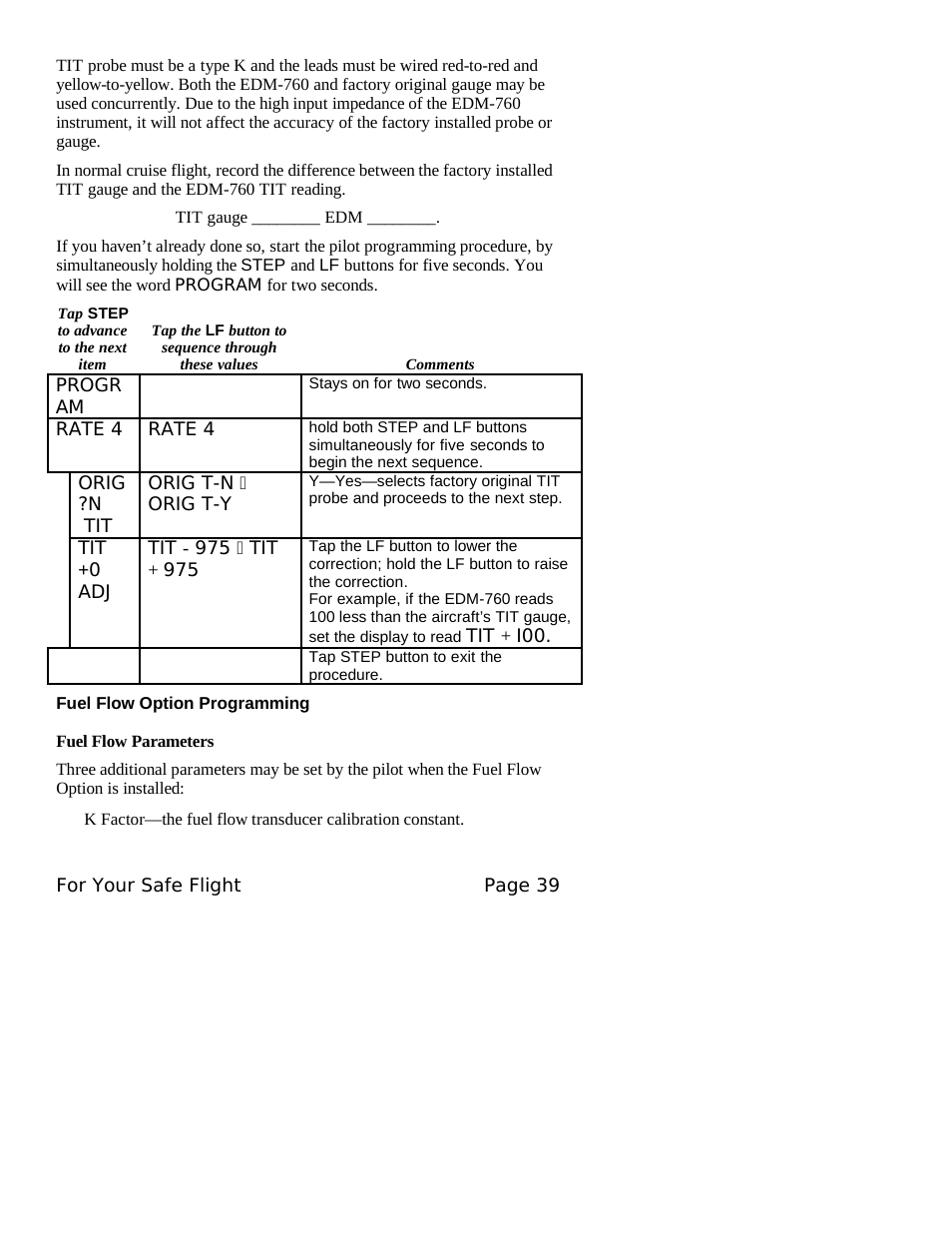 J.P. Instruments EDM 760 Pilots Guide User Manual | Page 43 / 59