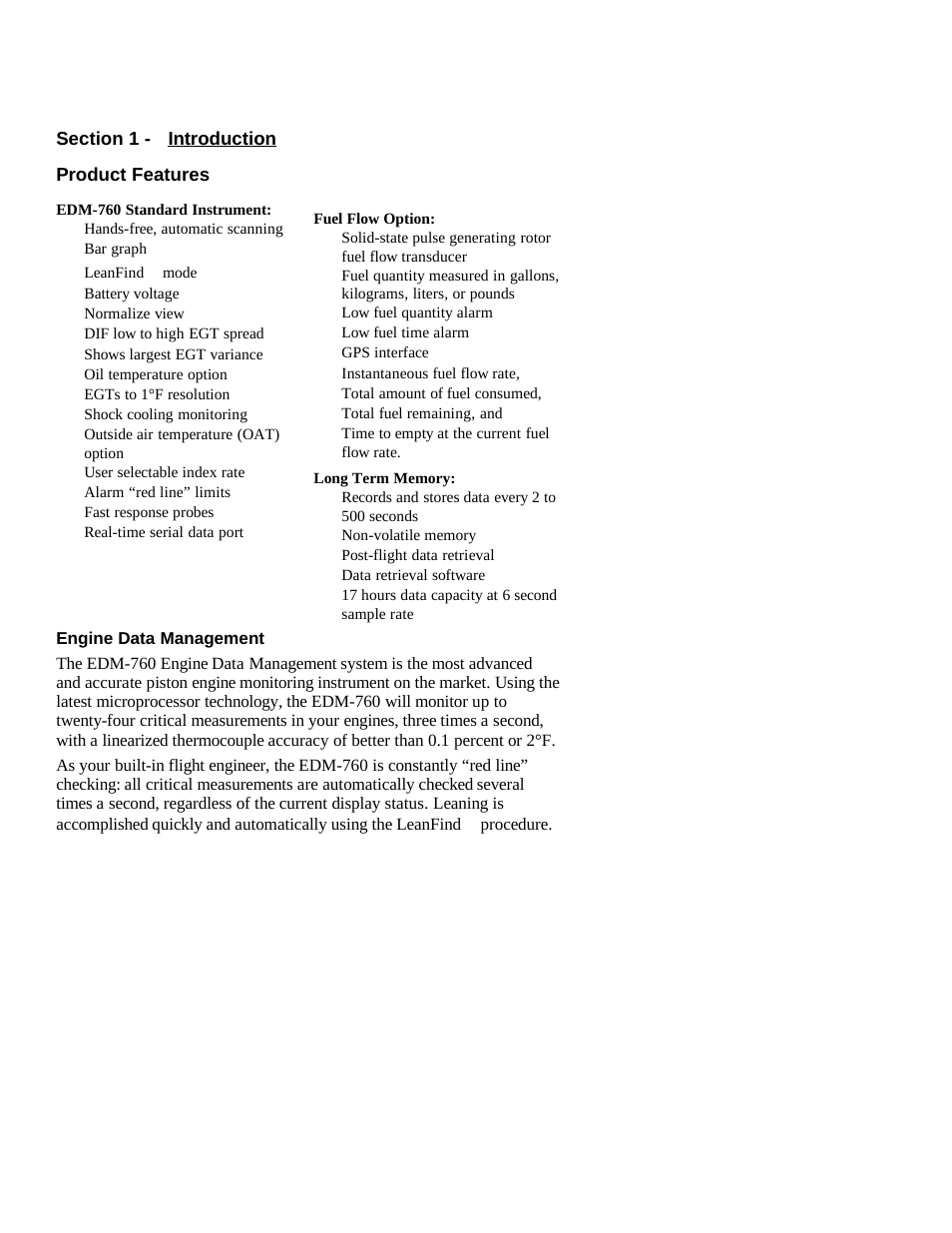 J.P. Instruments EDM 760 Pilots Guide User Manual | Page 5 / 59