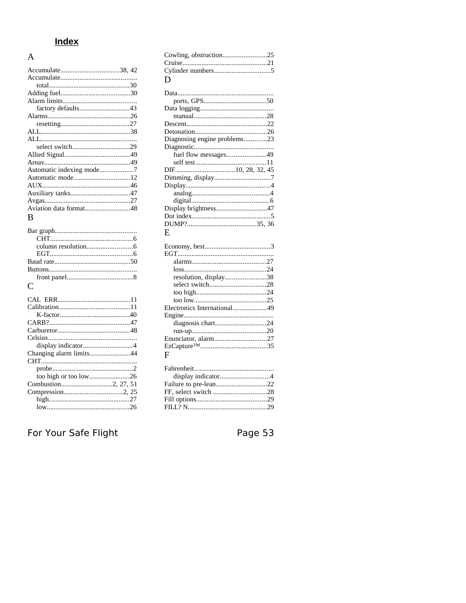 J.P. Instruments EDM 760 Pilots Guide User Manual | Page 57 / 59