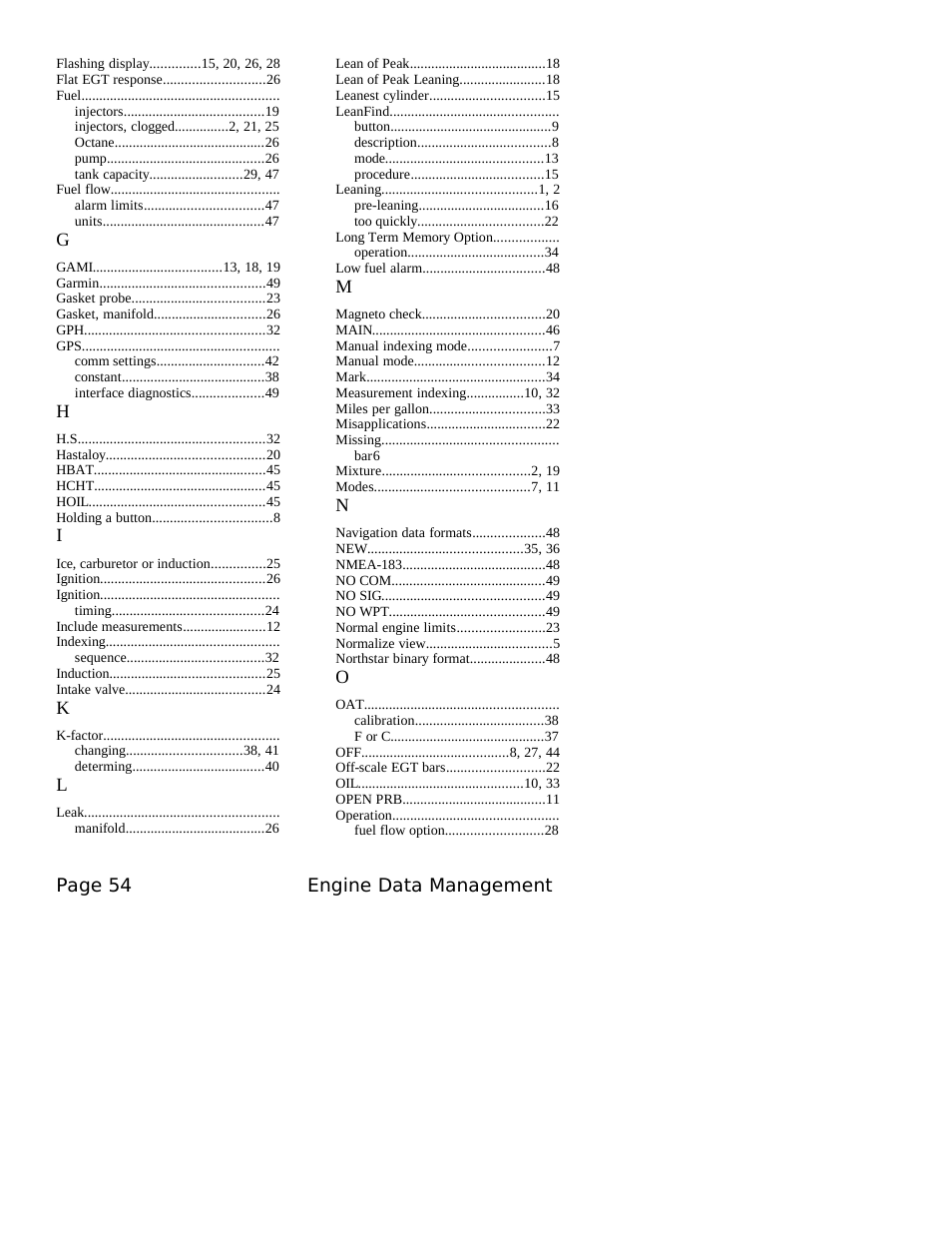 J.P. Instruments EDM 760 Pilots Guide User Manual | Page 58 / 59