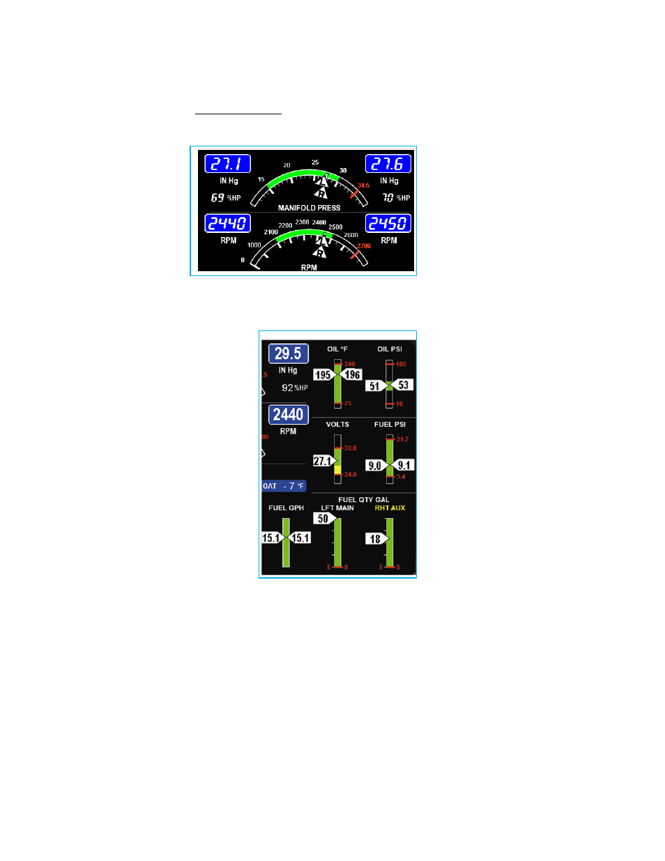 Remote auxiliary display basics, Rpm and map display basics, Linear bar graphs display basics | J.P. Instruments EDM 960 Twin Pilots Guide User Manual | Page 8 / 69