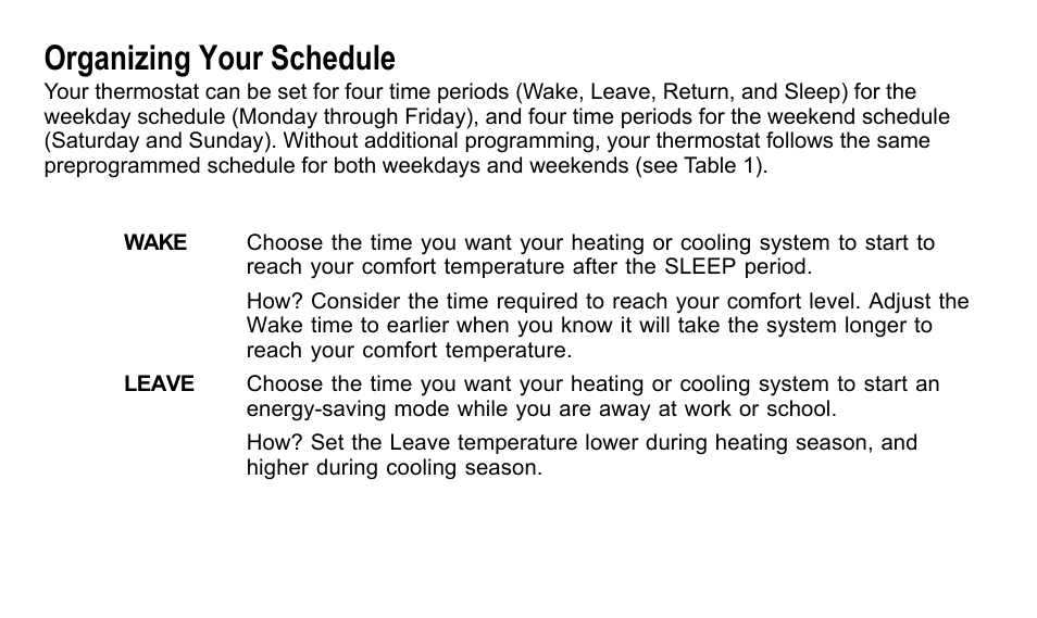 Organizing your schedule | American Standard 340 User Manual | Page 5 / 24