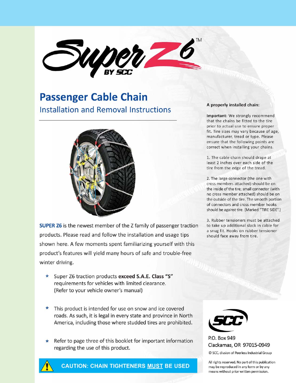 Security Chain Co (SCC) Super Z6 User Manual | 3 pages