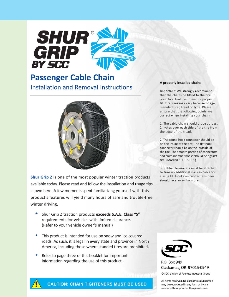 Security Chain Co (SCC) Super Z User Manual | 3 pages