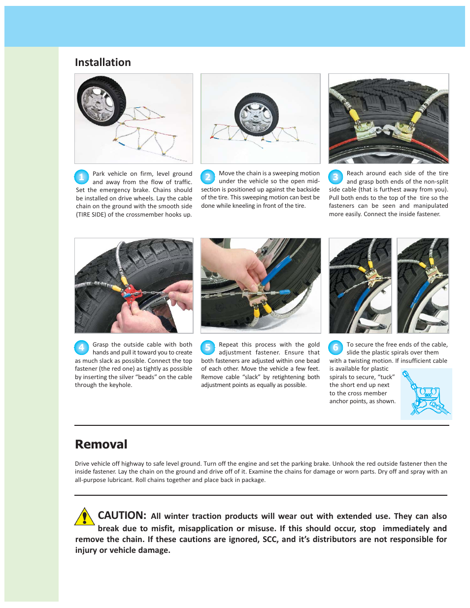 Installation removal, Caution | Security Chain Co (SCC) Z-Chain User Manual | Page 2 / 3
