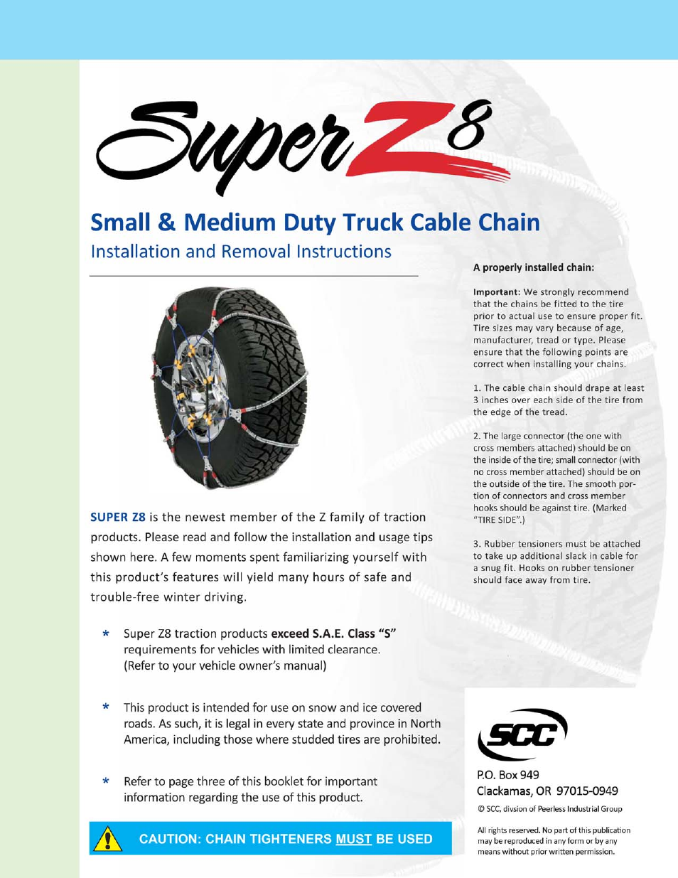 Security Chain Co (SCC) Super Z8 User Manual | 3 pages