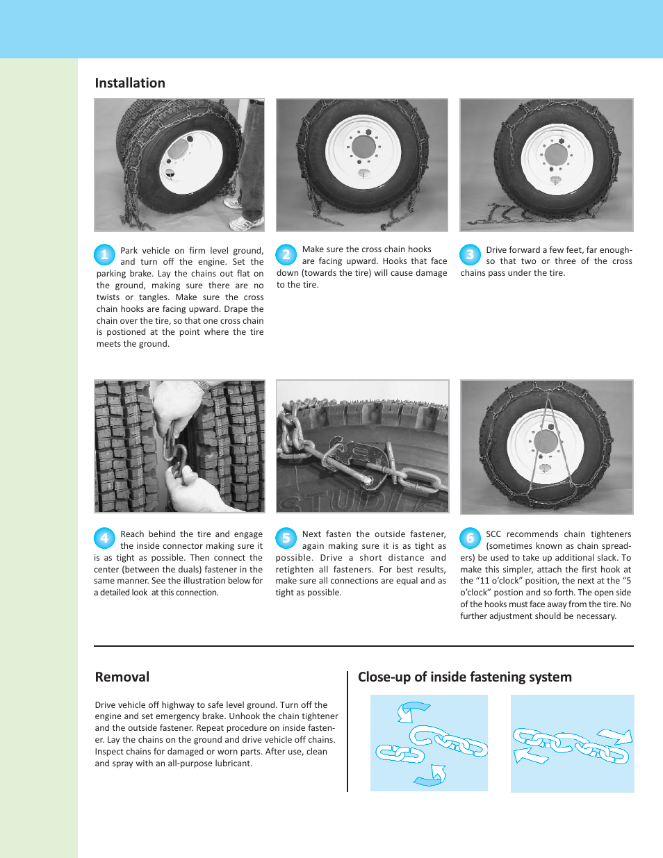 Installation removal, Close-up of inside fastening system | Security Chain Co (SCC) Quik Grip Non-CAM Dual User Manual | Page 2 / 3