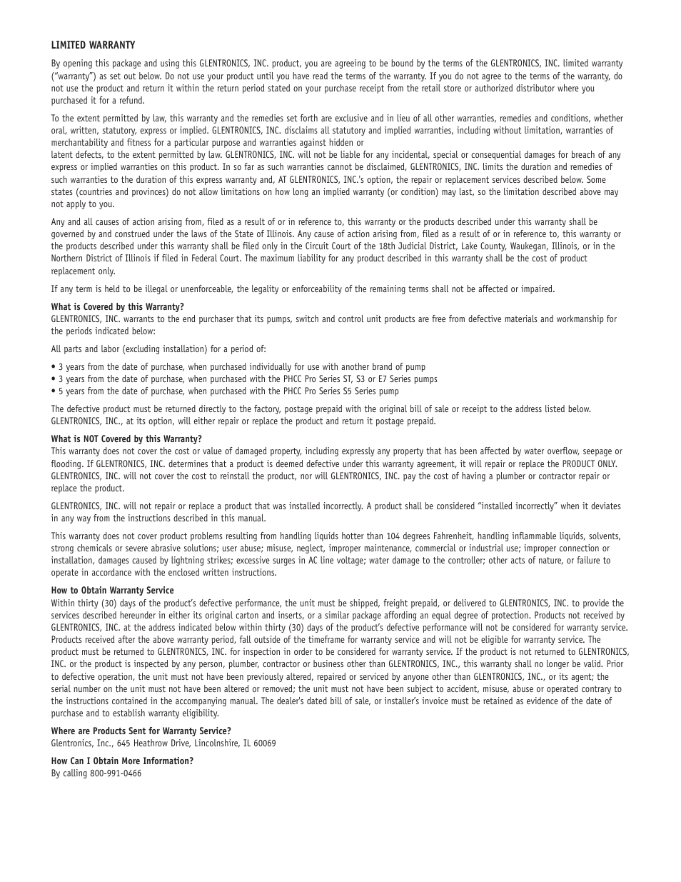 PHCC Pro Series USC3 Ultimate Solid State Controller with Ultimate Sensor User Manual | Page 3 / 3