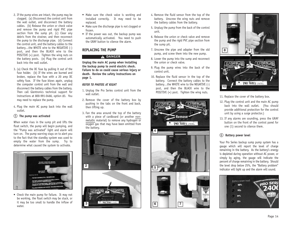 PHCC Pro Series Pro Series 2400 Battery Backup Sump Pump System User Manual | Page 15 / 20