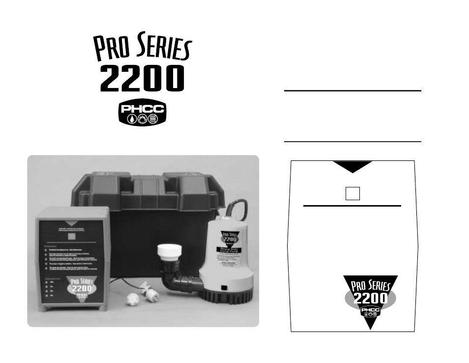 PHCC Pro Series Pro Series 2200 Battery Backup Sump Pump System User Manual | 12 pages