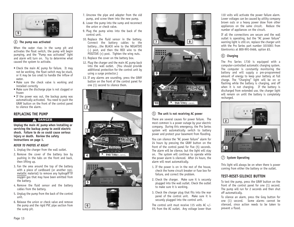 PHCC Pro Series Pro Series 1730 Battery Backup Sump Pump System User Manual | Page 14 / 16