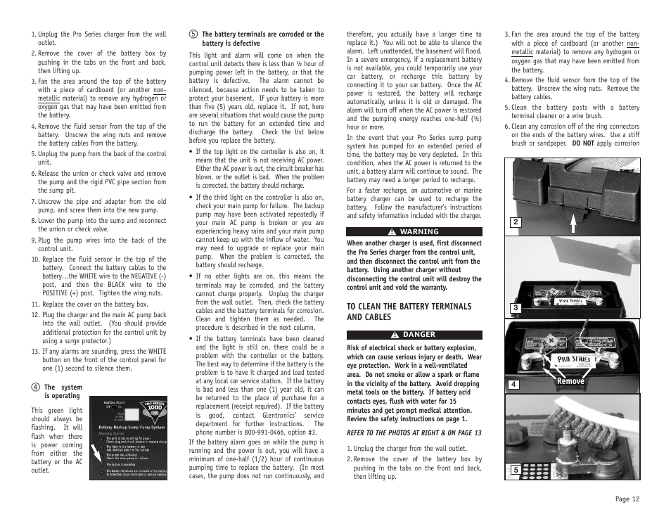 PHCC Pro Series Pro Series 1000 Battery Backup Sump Pump System (with silence switch) User Manual | Page 13 / 16