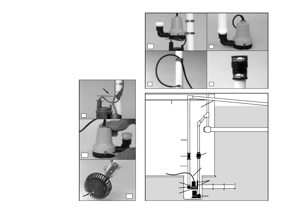 Pump & pipe installation instructions, Diagram aa | PHCC Pro Series Pro Series 1000 Battery Backup Sump Pump System (without silence switch) User Manual | Page 5 / 12