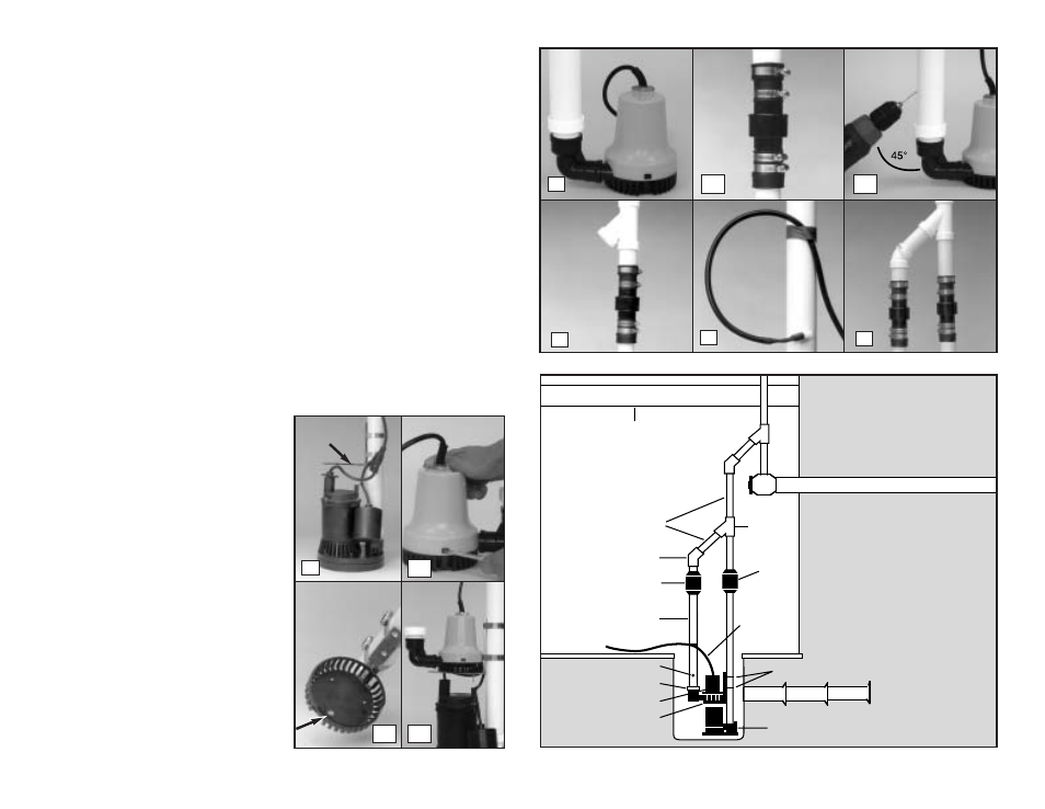 Pump & pipe installation instructions, Diagram bb | PHCC Pro Series Pro Series 1000 Battery Backup Sump Pump System (without silence switch) User Manual | Page 7 / 12