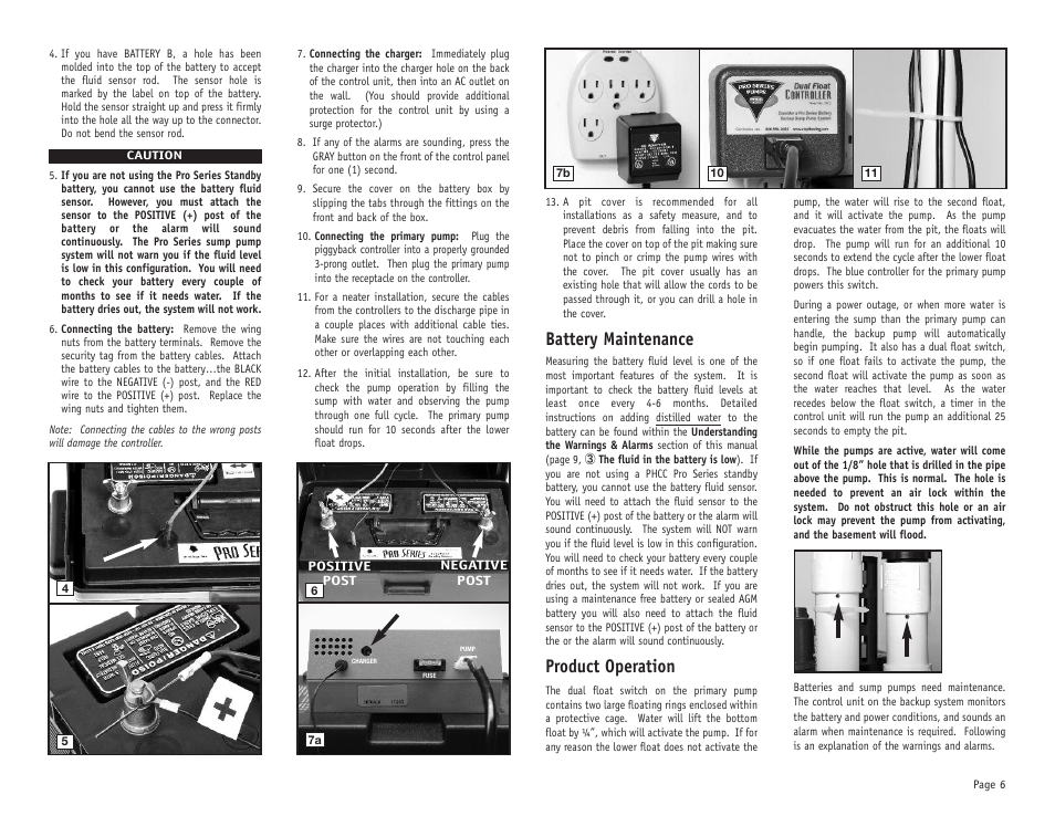 Battery maintenance, Product operation | PHCC Pro Series Pro Series C22 User Manual | Page 7 / 19