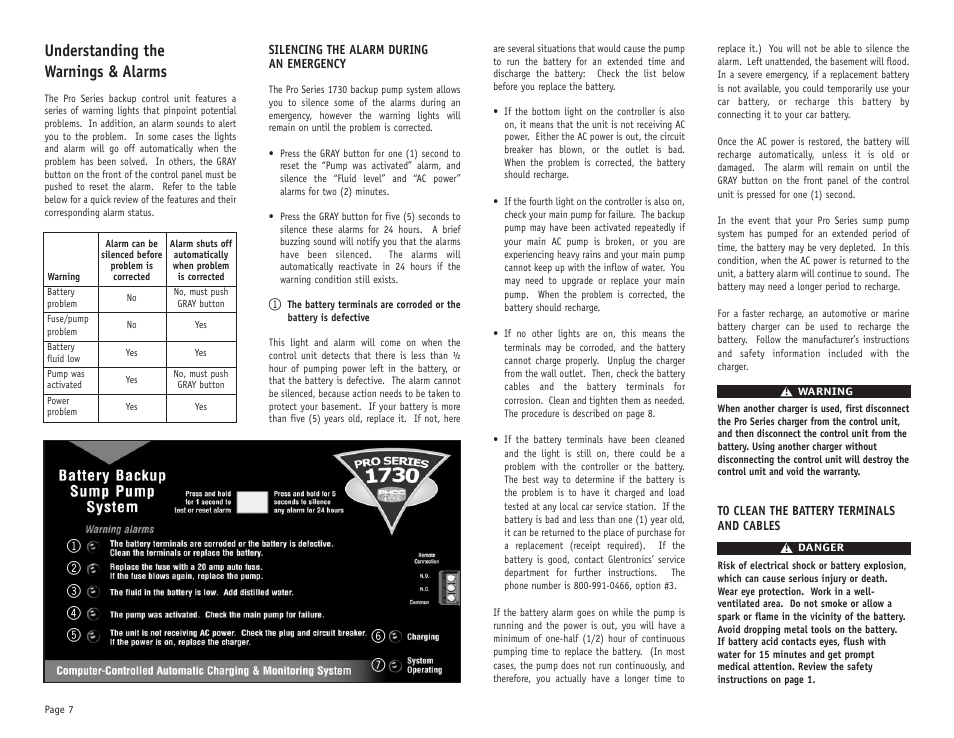 Understanding the warnings & alarms | PHCC Pro Series Pro Series C22 User Manual | Page 8 / 19