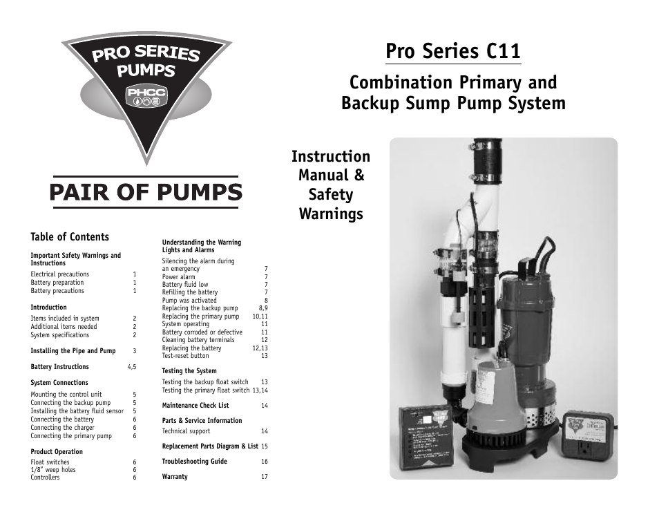 PHCC Pro Series Pro Series C11 User Manual | 19 pages