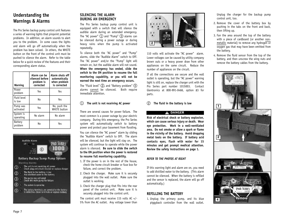 Understanding the warnings & alarms | PHCC Pro Series Pro Series C11 User Manual | Page 8 / 19
