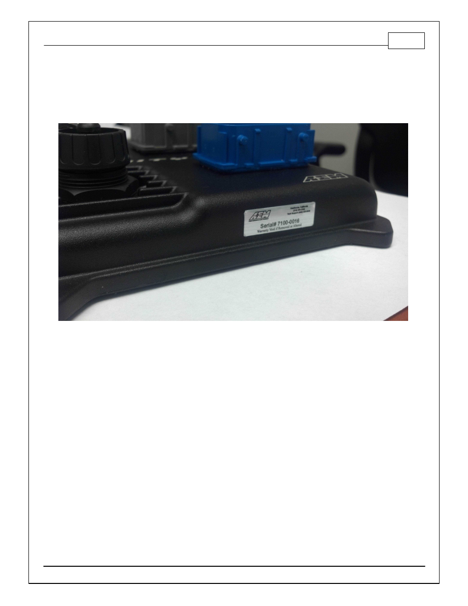 Hardware, Serial number | AEM 30-71XX Infinity EMS Quick Start Guide User Manual | Page 13 / 53