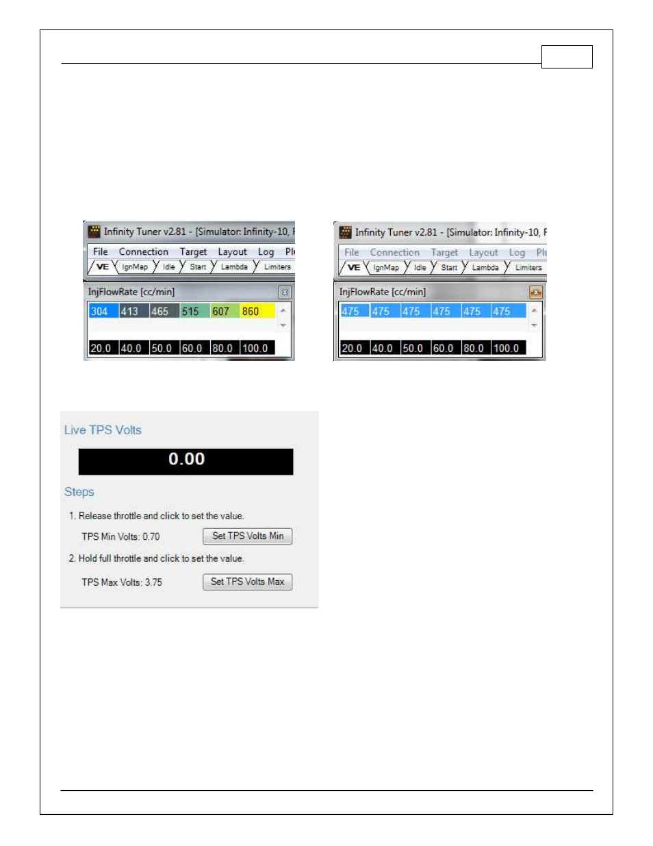 Set throttle range | AEM 30-71XX Infinity EMS Quick Start Guide User Manual | Page 37 / 53