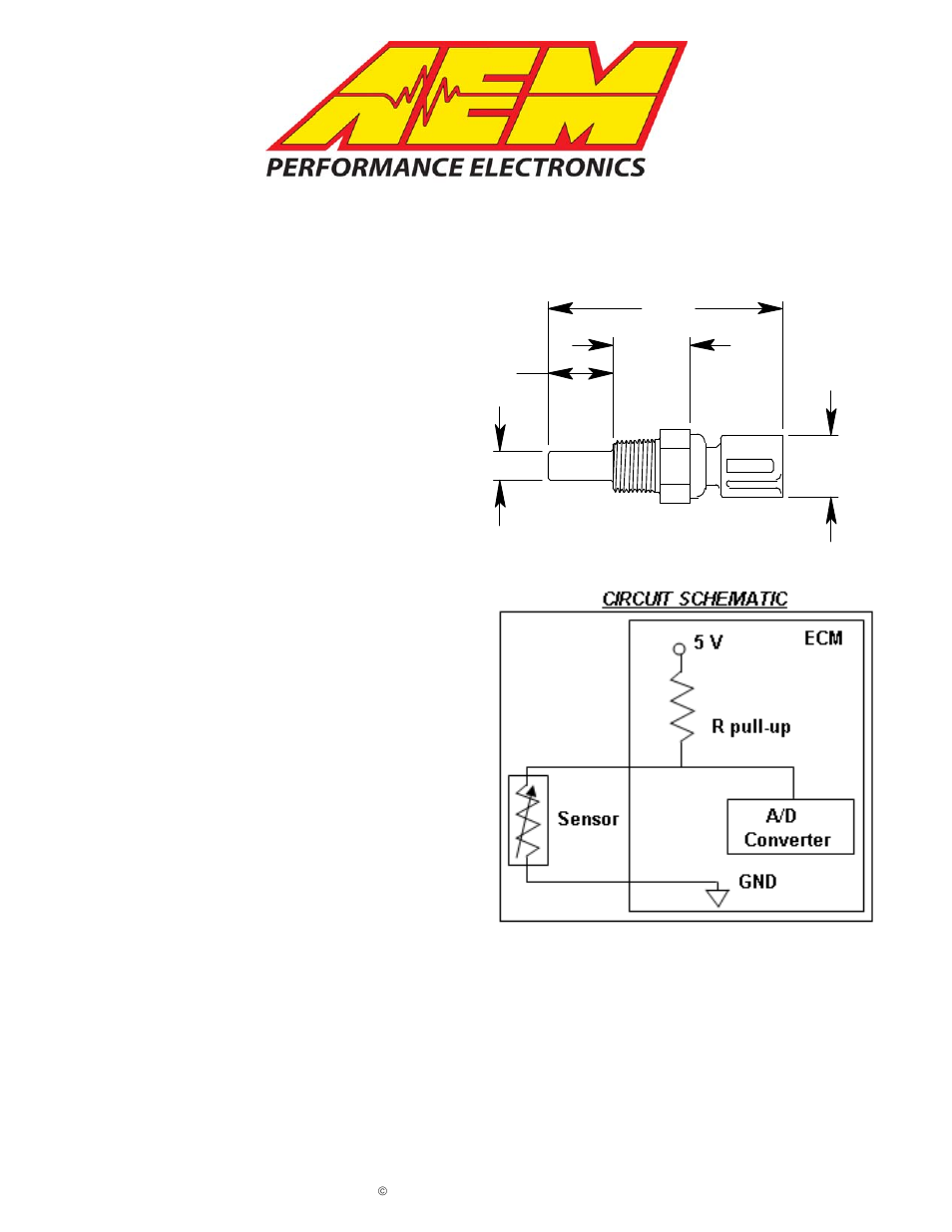 AEM 30-2012 Water Temp Sensor Kit User Manual | 2 pages