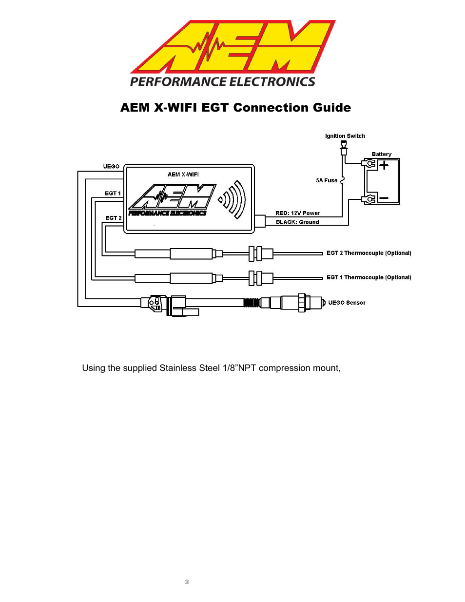 AEM 30-2067 X-WiFi K-Type Closed Tip Thermocouple Kit User Manual | 2 pages