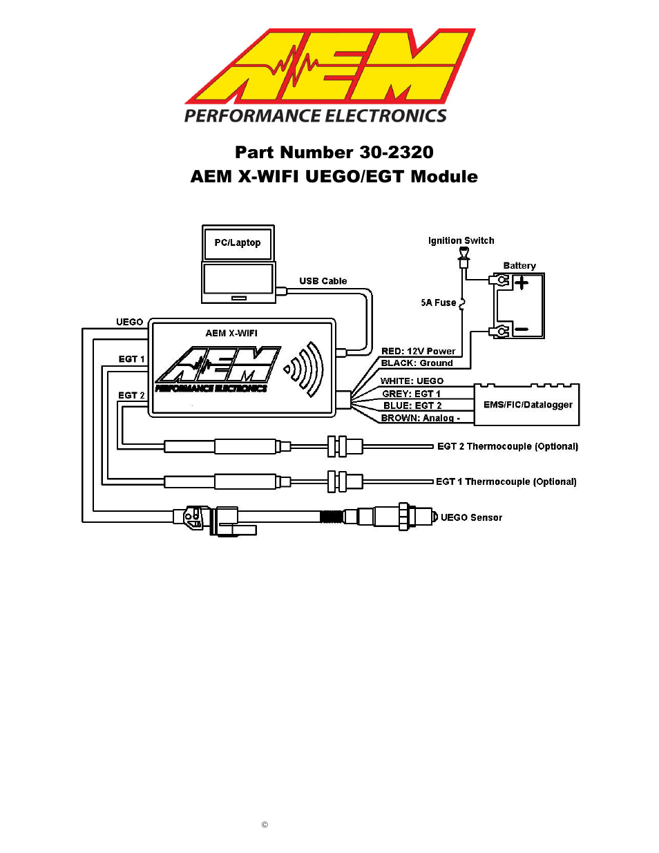 AEM 30-2067 X-WiFi Wideband UEGO & EGT Controller User Manual | 14 pages