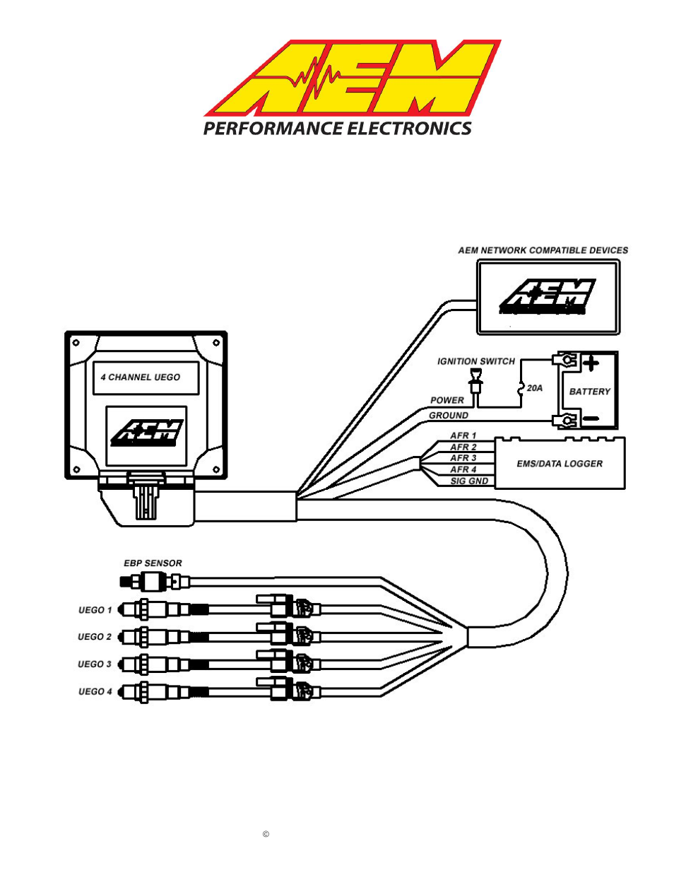 AEM 30-2340-N 4-Channel Wideband UEGO AFR Controller - For use with Nascar McLaren ECU User Manual | 28 pages