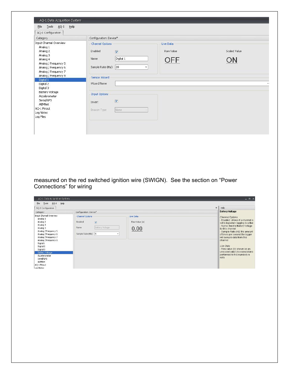 AEM 30-2500 AQ-1 Data Logging System User Manual | Page 12 / 22