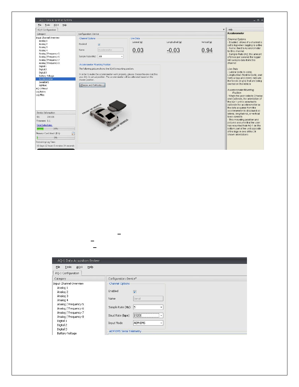 AEM 30-2500 AQ-1 Data Logging System User Manual | Page 13 / 22