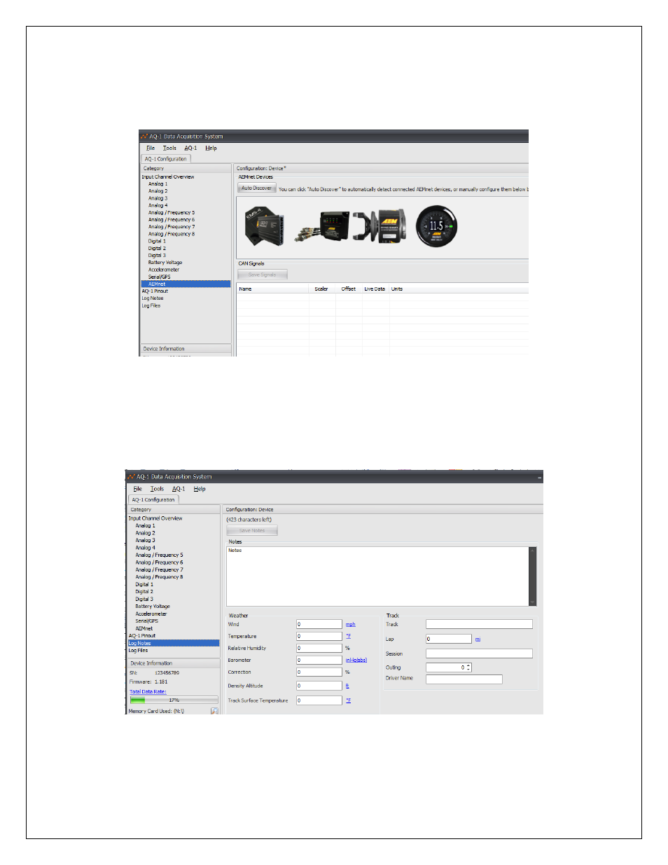 AEM 30-2500 AQ-1 Data Logging System User Manual | Page 14 / 22