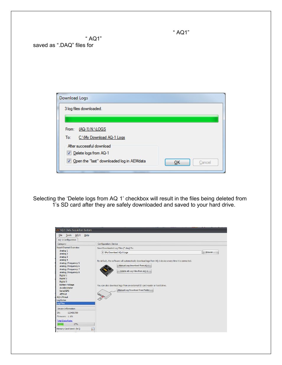 AEM 30-2500 AQ-1 Data Logging System User Manual | Page 15 / 22