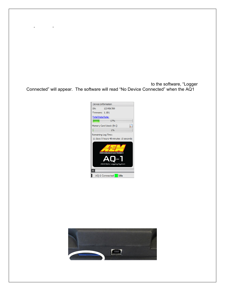 AEM 30-2500 AQ-1 Data Logging System User Manual | Page 16 / 22