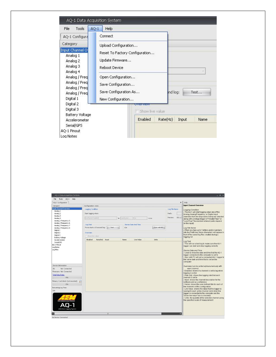 AEM 30-2500 AQ-1 Data Logging System User Manual | Page 8 / 22