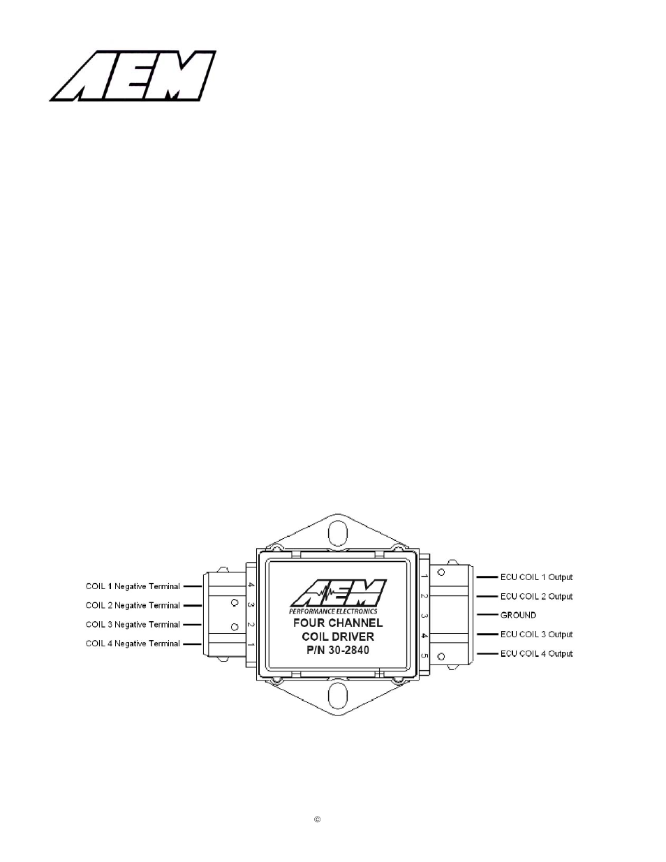 AEM 30-2840 4 Channel Coil Driver User Manual | 2 pages