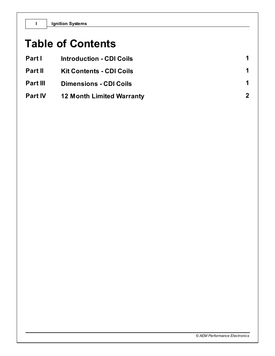 AEM 30-2854-4PK CDI Pencil Coil 4 Pack User Manual | Page 2 / 4