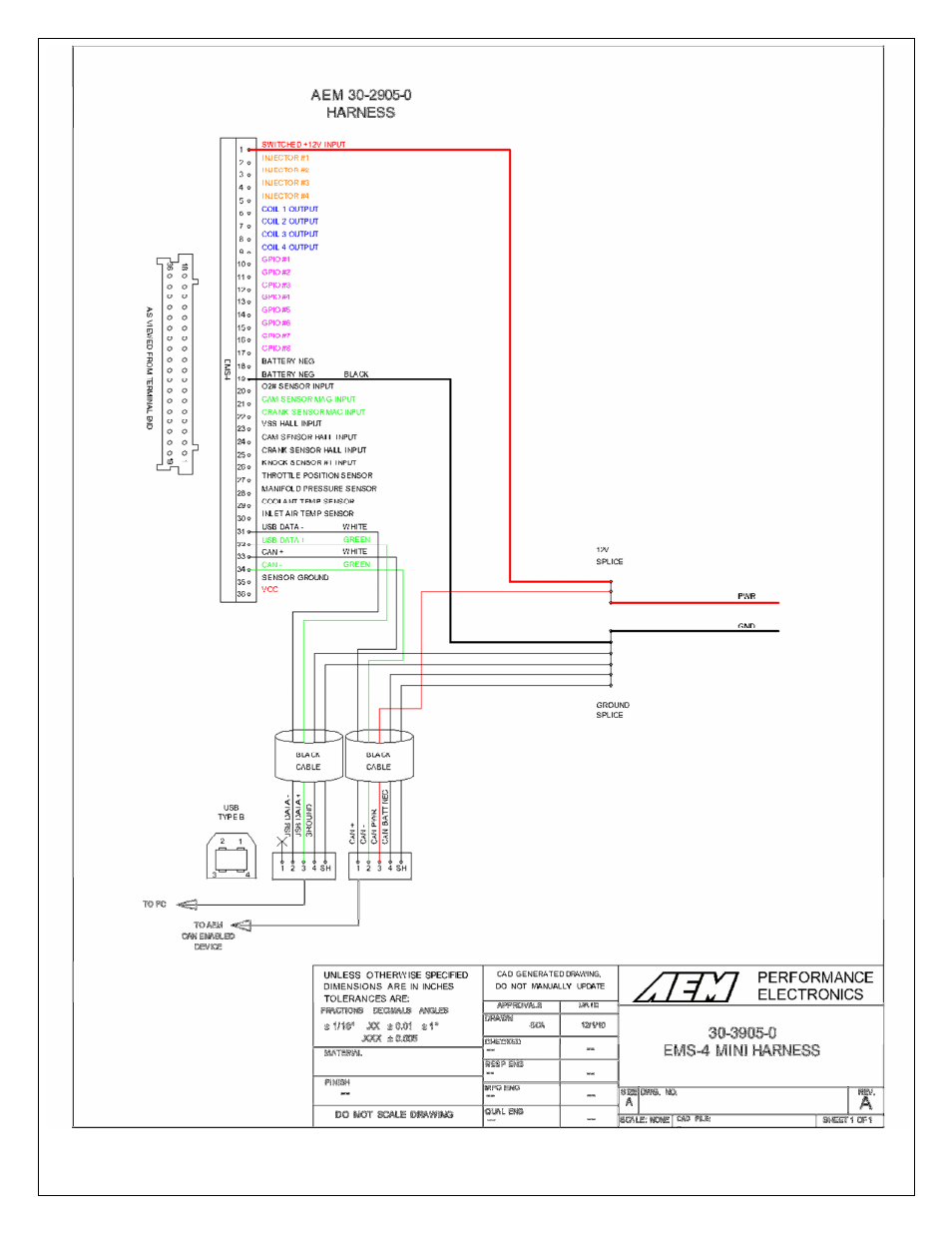 AEM 30-2905-96 EMS-4 Flying Lead Harness with Fuse and Relay Panel User Manual | Page 4 / 12