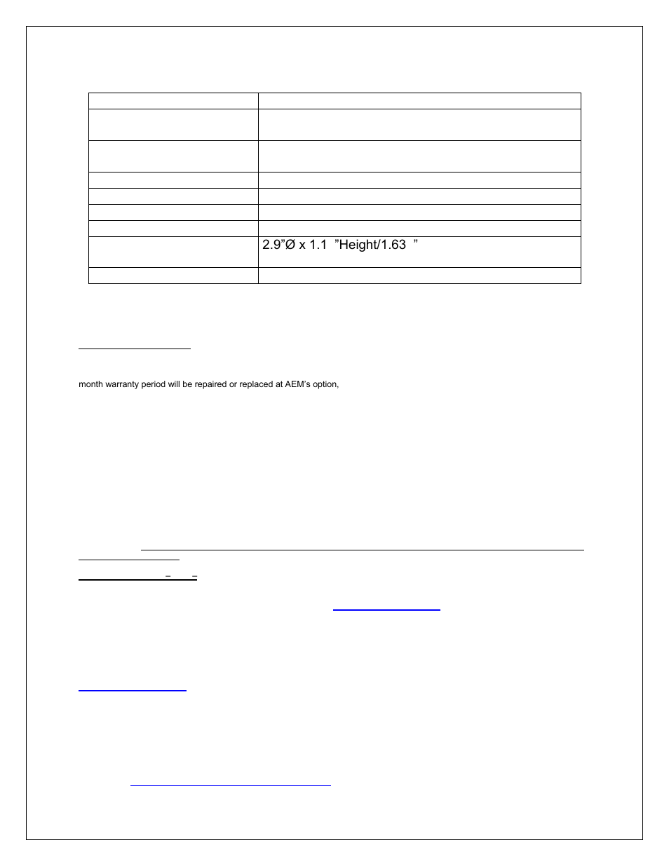 Specifications, Warranty | AEM 30-3250 Engine Position Module User Manual | Page 6 / 6