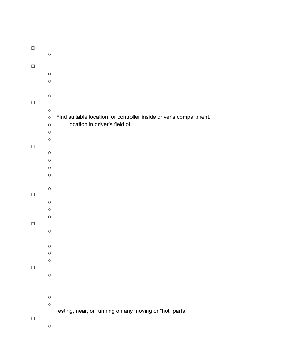 Installation checklist, Pump and tank install | AEM 30-3301 V2 Water Methanol Injection Kit HD Controller User Manual | Page 6 / 19