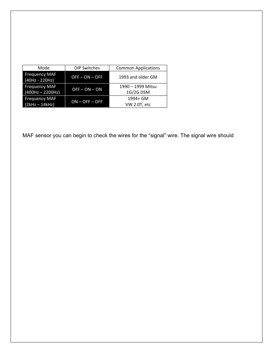 Frequency maf installation | AEM 30-3305 V2 Water Methanol Multi Input Controller Kit User Manual | Page 9 / 11