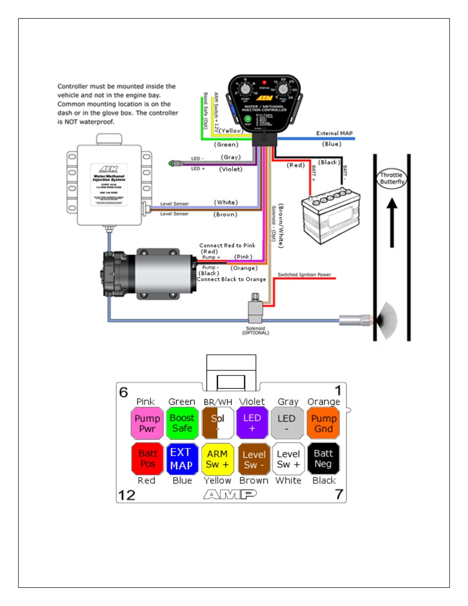 Installation, Diagram | AEM 30-3351 V2 Water Methanol Injection Kit Multi Input Controller User Manual | Page 4 / 23