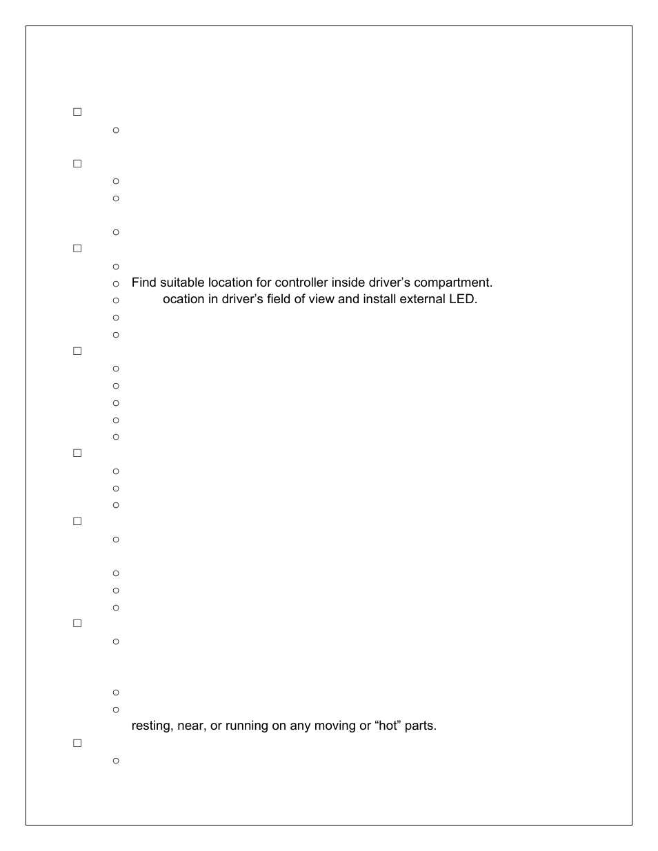 Installation checklist | AEM 30-3351 V2 Water Methanol Injection Kit Multi Input Controller User Manual | Page 5 / 23