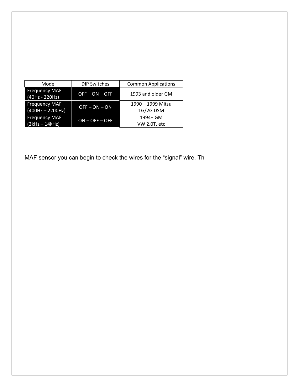 Frequency maf installation | AEM 30-3352 V2 Water Methanol Nozzle and Controller Kit Multi Input Controller User Manual | Page 13 / 23