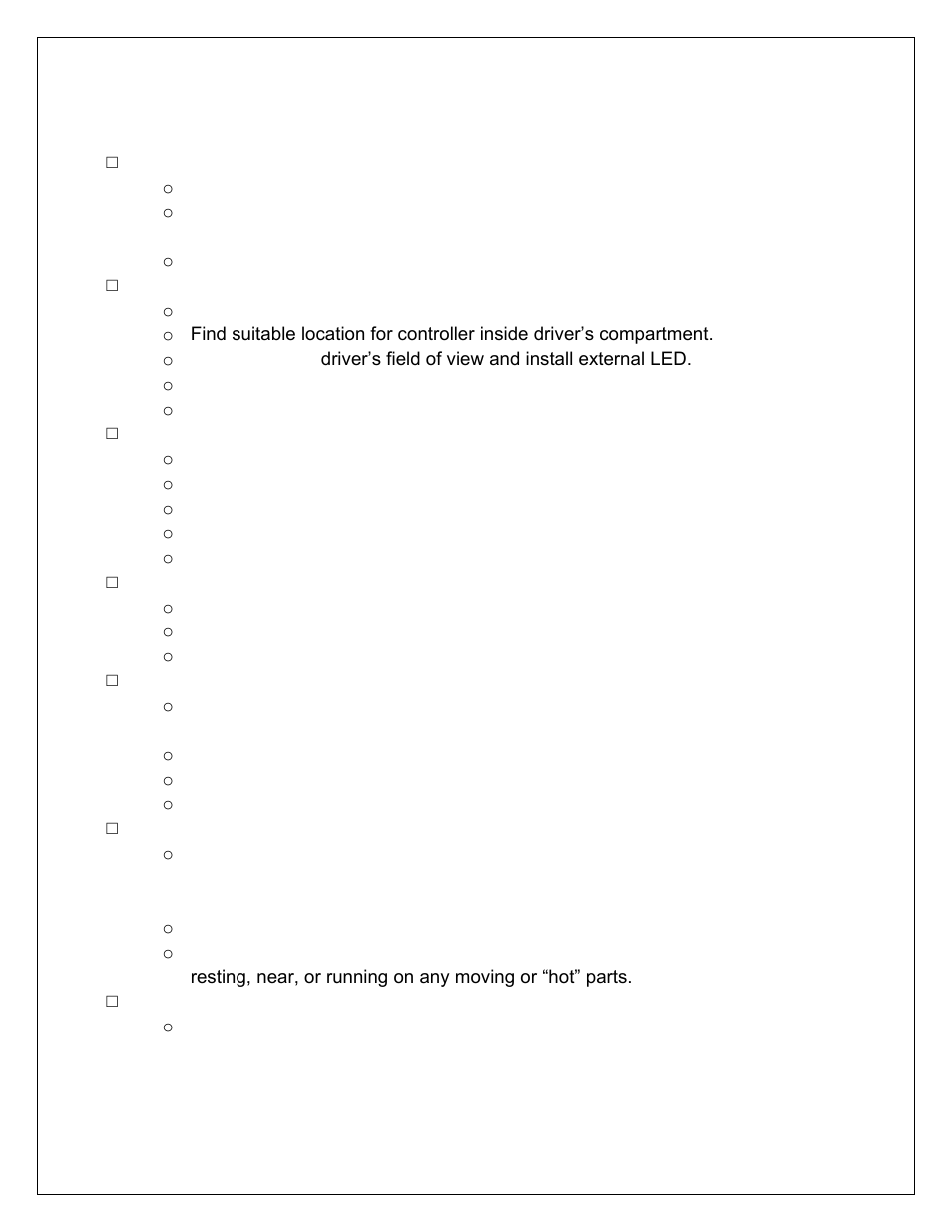 Installation checklist | AEM 30-3352 V2 Water Methanol Nozzle and Controller Kit Multi Input Controller User Manual | Page 5 / 23