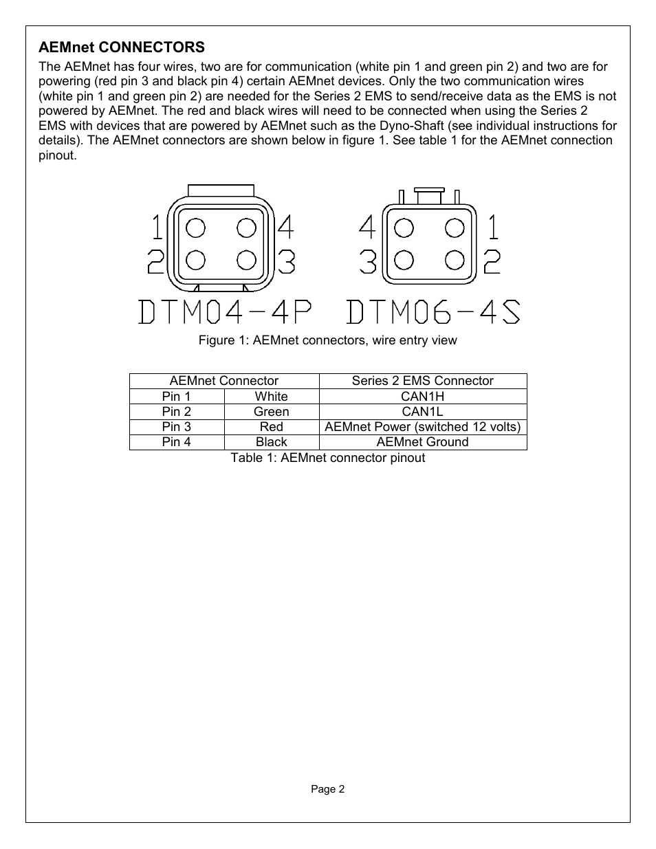 AEM 30-3432 Series 2 AEMnet Adapter User Manual | Page 2 / 8