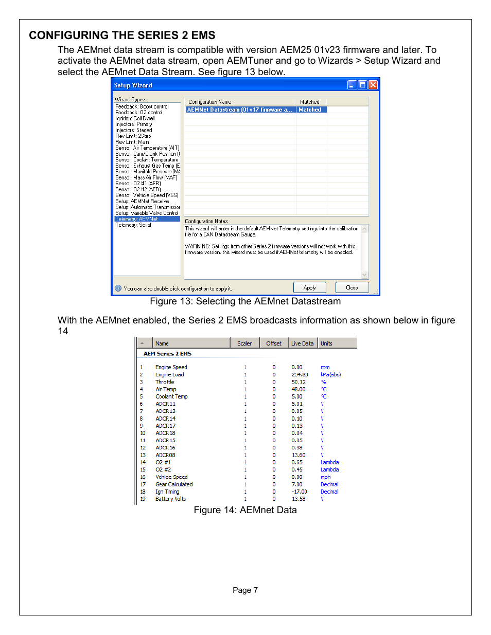 Configuring the series 2 ems | AEM 30-3432 Series 2 AEMnet Adapter User Manual | Page 7 / 8