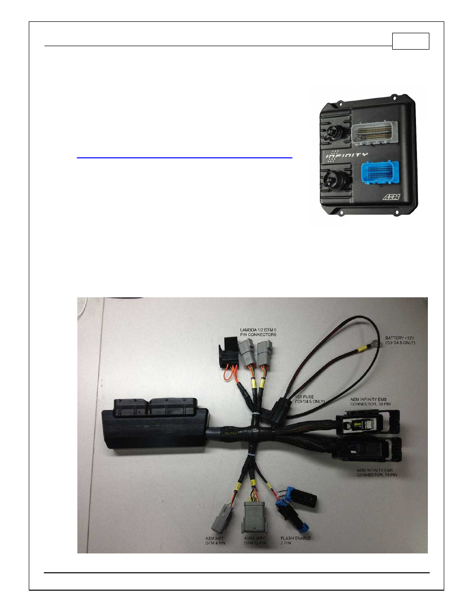 Infinity connectors, Infinity adapter harness | AEM 30-3520 Infinity Plug & Play Harnesses - Nissan/Infiniti 2003-2006 350Z/G35 User Manual | Page 3 / 38