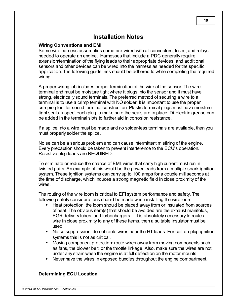 Installation notes, Part v | AEM 30-3705 Infinity-6/8h Mini-Harness User Manual | Page 13 / 24