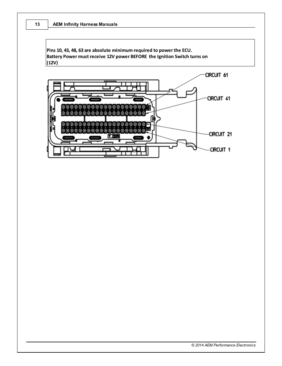 AEM 30-3705 Infinity-6/8h Mini-Harness User Manual | Page 16 / 24